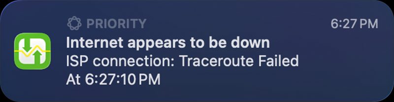 Internet-down notification